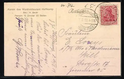 AK Heikendorf, Waldrestaurant Haffkamp, Kamin