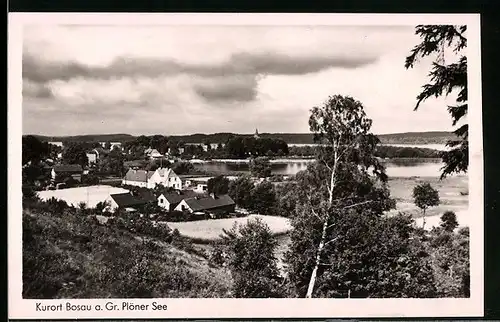 AK Bosau, Ortsansicht mit Gr. Plöner See