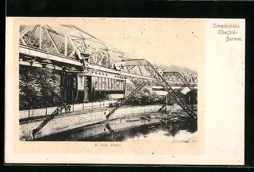 AK Barmen, Schwebebahn Elberfeld-Barmen