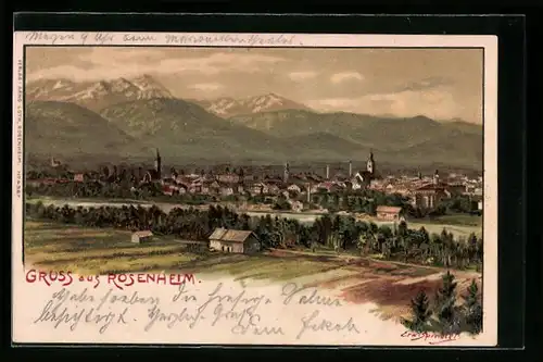 Lithographie Rosenheim, Totalansicht