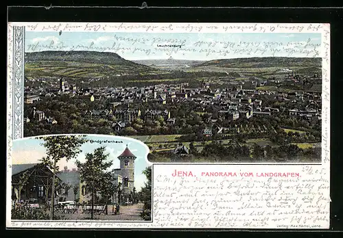 AK Jena, Panorama vom Landgrafen gesehen, Landgrafenhaus