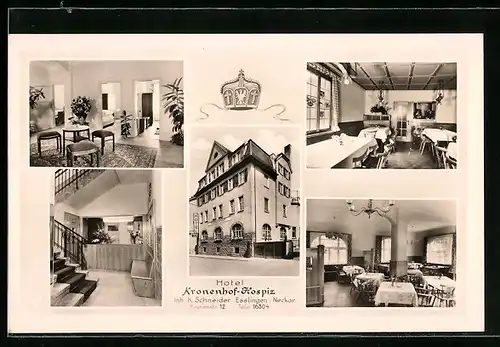 AK Esslingen a. N., Hotel Kronenhof-Hospiz, Kronenstrasse 12