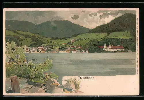 Künstler-AK Tegernsee, Panorama