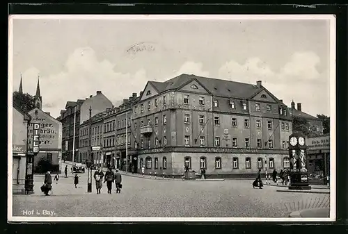 AK Hof i. B., Hotel und Gaststätte Strauss