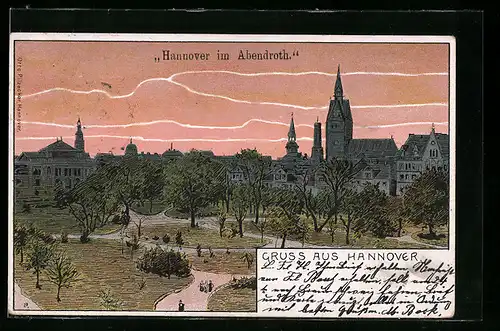 AK Hannover, Ortspartie im Abendrot