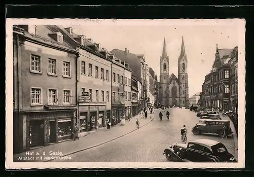 AK Hof / Saale, Altstadt mit Marienkirche