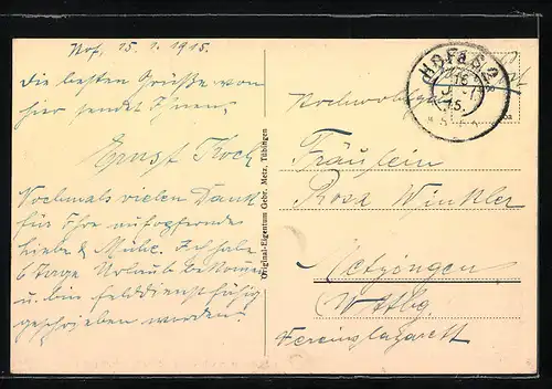 AK Hof i. B., Ortspartie bei der Töchterschule