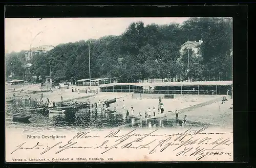 AK Hamburg-Altona, Strandpartie in Oevelgönne