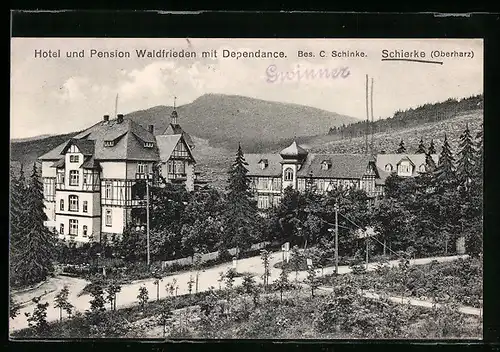 AK Schierke / Harz, Hotel und Pension Waldfrieden mit Dependance