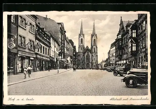 AK Hof / Saale, Altstadt mit Marienkirche