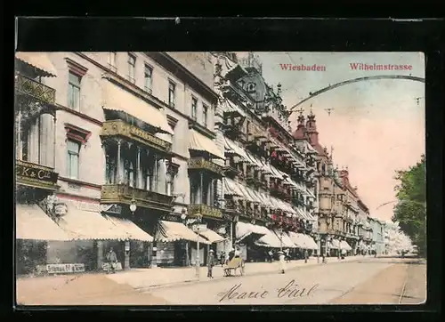 AK Wiesbaden, Wilhelmstrasse