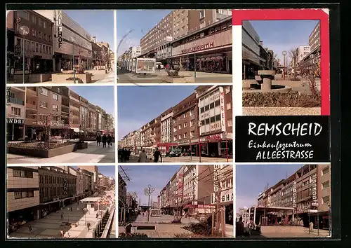 AK Remscheid, Einkaufszentrum Alleestrasse, Kaufhof, Woolworth und andere