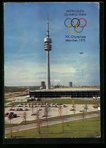 AK München, Olympia Turm auf dem Oberwiesenfeld zu Olympia 1972