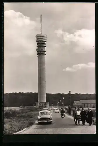 AK Schwerin, der neuerbaute Fernsehturm mit dem Turmcafe