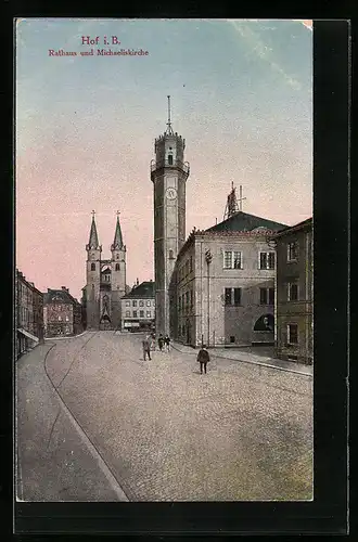 AK Hof i. B., Rathaus und Michaeliskirche