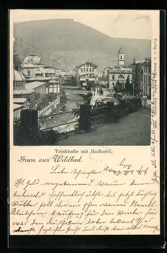 AK Wildbad, Trinkhalle mit Badhotel