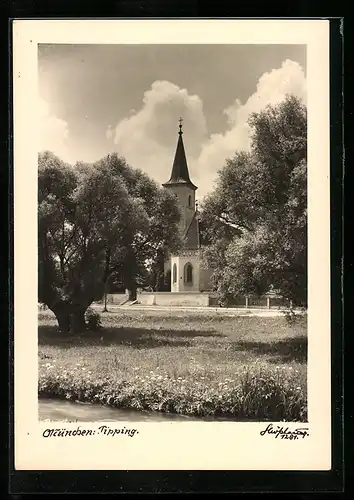 AK München-Pipping, Blick zur Kirche