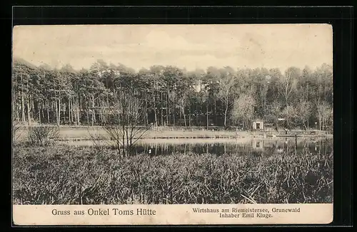 AK Berlin-Grunewald, Onkel Toms Hütte, Wirtshaus am Riemeistersee