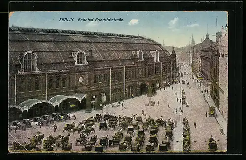 AK Berlin, Bahnhof Friedrichstrasse aus der Vogelschau