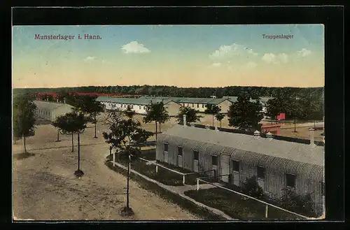 AK Munsterlager i. Hann., Truppenlager aus der Vogelschau