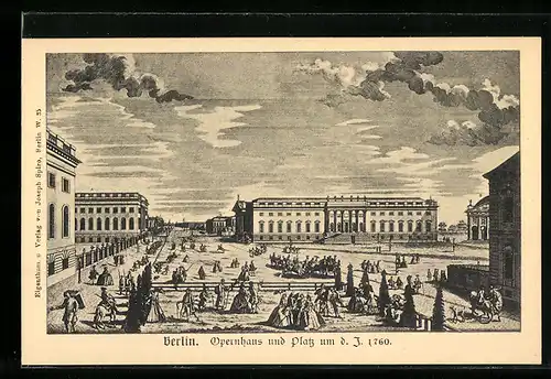 AK Berlin, Opernhaus und Platz um das Jahr 1760