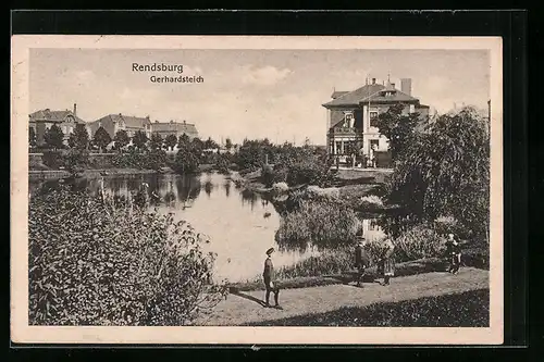 AK Rendsburg, am Gerhardsteich