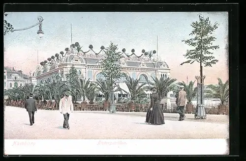 AK Hamburg-Neustadt, Alsterpavillon mit Besuchern