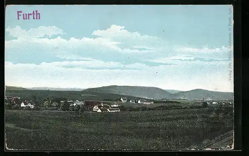 AK Furth, Panoramablick auf den Ort