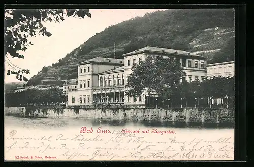 AK Bad Ems, Kursaal mit Kurgarten