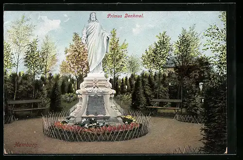 AK Hamburg-Ohlsdorf, Primus-Denkmal auf dem Ohlsdorfer Friedhof