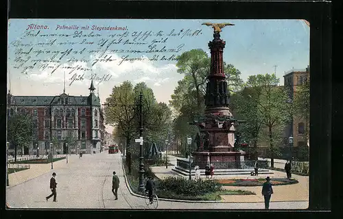 AK Hamburg-Altona, Palmaille mit Denkmal