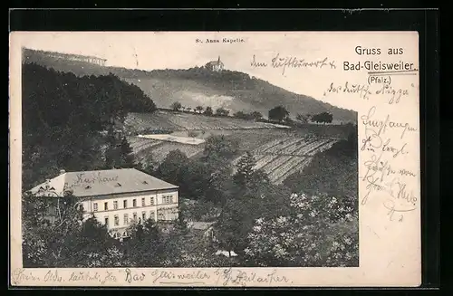 AK Bad-Gleisweiler, Teilansicht mit Blick zur St. Anna-Kapelle