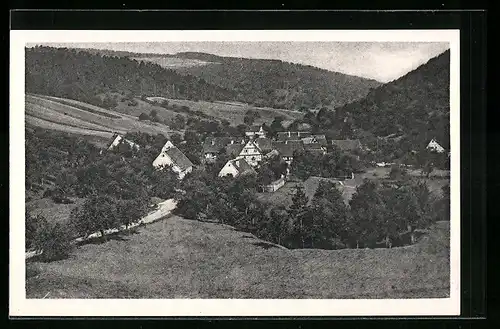 AK Baach / Schurwald, Totale vom Berg aus gesehen