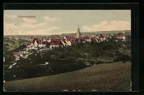 AK Dornstetten, Blick von der Bergwiese auf den Ort