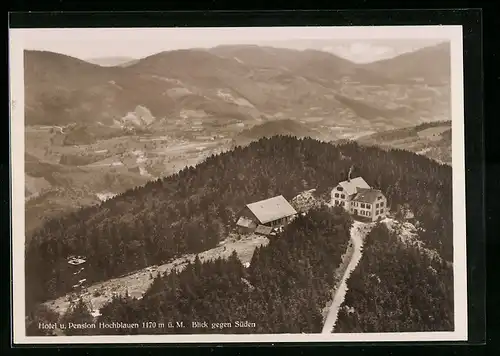 AK Hochblauen, Blick auf das Hotel gegen Süden