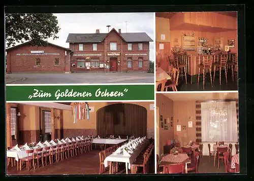 AK Timmaspe, Gasthaus Zum Goldenen Ochsen in der Dorfstrasse 9, im Festsaal, an der Bar