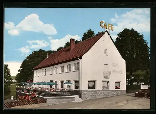 AK Bad Orb i. Spessart, Terrasse des Cafe Aumühle