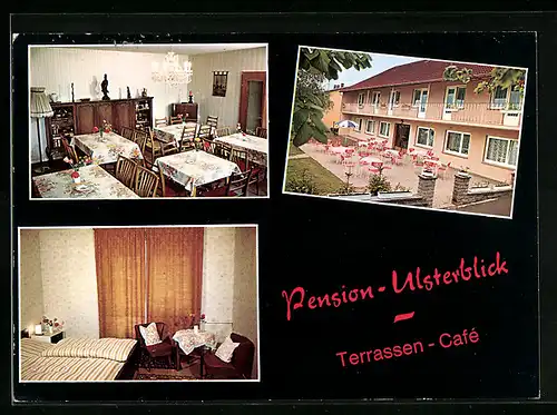 AK Hilders i. Rhön, die Pension Ulsterblick, Terrassen-Cafe, Schlafraum