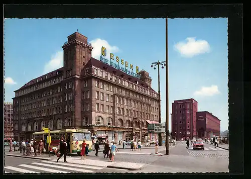 AK Essen, Bahnhofsvorplatz und Hotel Handelshof