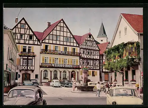 AK Bad Orb, Partie am Hotel Weisses Ross