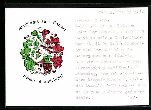 AK Erding, Honori et amicitiae, Studentenwappen