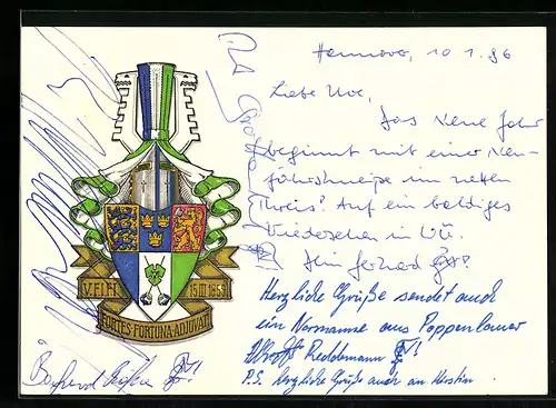 AK Hannover, Fortes Fortuna Adjuvat, Studentenwappen