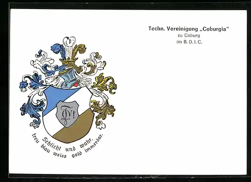 AK Coburg, Technische Vereinigung Coburgia im B.D.I.C., Studentenwappen