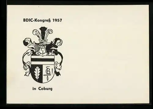 AK Coburg, BDIC Kongress 1957, Studentenwappen
