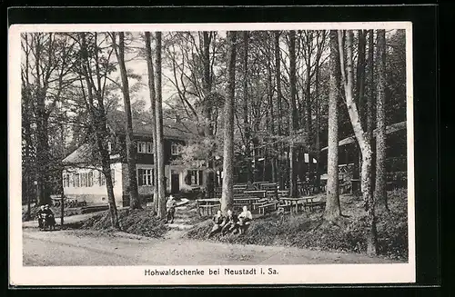 AK Neustadt i. Sa., Gasthaus Hohwaldschenke