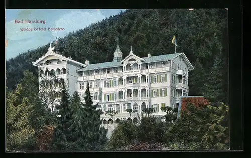 AK Bad Harzburg, Blick auf das Waldpark-Hotel Belvedere