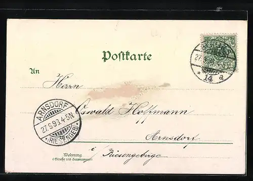 Lithographie Berlin, Rathaus, Blick auf Alt-Berlin