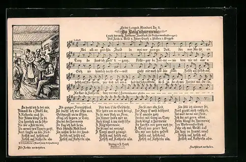 AK Lied in erzgebirgischer Mundart Da Balg`nharmenie