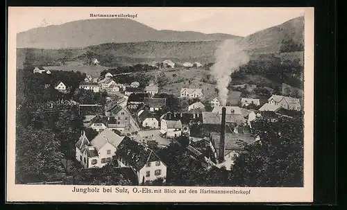 AK Jungholz (O.-Els.), Ortsansicht mit Blick auf den Hartmannsweilerkopf