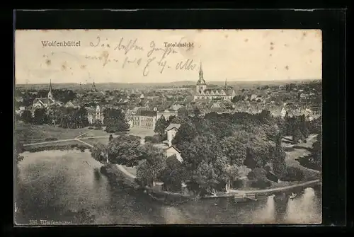 AK Wolfenbüttel, Totalansicht aus der Vogelschau